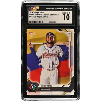 Wilyer Abreu Venezuela Baseball 2026 Topps Now #VEN08 CGC Authenticated 10 Card 