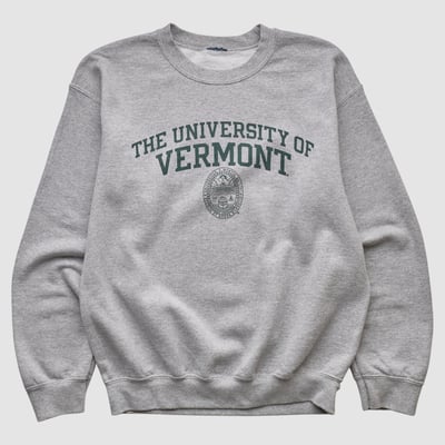 Vermont Catamounts 2000s Pullover Sweatshirt - Heather Gray - XS by Fanatics Real Vintage