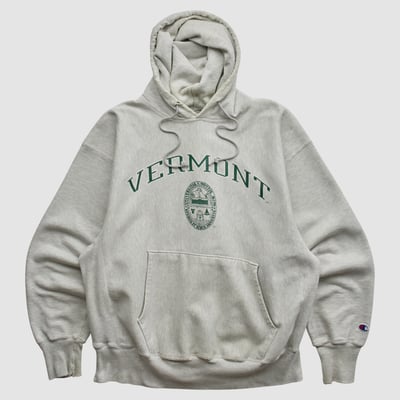 Vermont Catamounts Champion 90s Hooded Pullover Sweatshirt - Gray - L by Fanatics Real Vintage