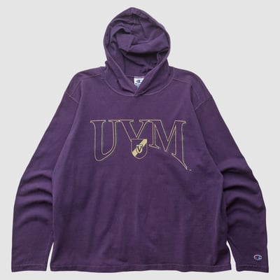 Vermont Catamounts Champion 90s Hooded Pullover Sweatshirt - Purple - L by Fanatics Real Vintage
