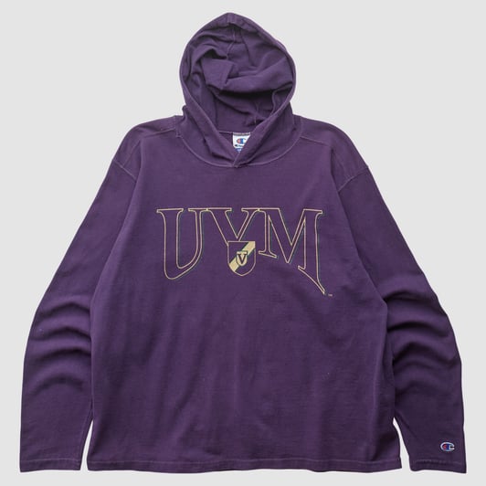 Vermont Catamounts Champion 90s Hooded Pullover Sweatshirt - Purple - L by Fanatics Real Vintage