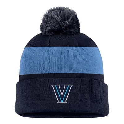 Villanova Wildcats Nike Primetime Logo Stripe Knit Hat with Pom - Navy