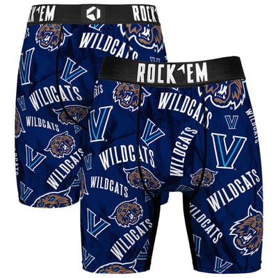  Villanova Wildcats Rock Em All Over Logo Boxer Briefs - Navy