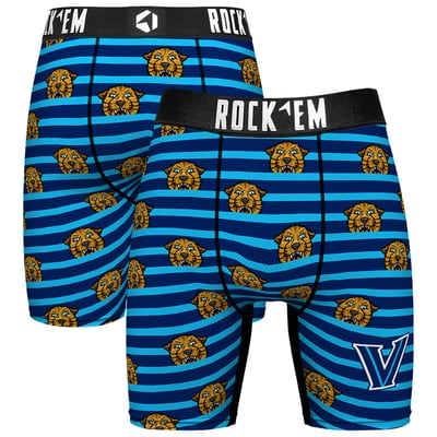  Villanova Wildcats Rock Em Mascot Stripes Boxer Briefs - Navy