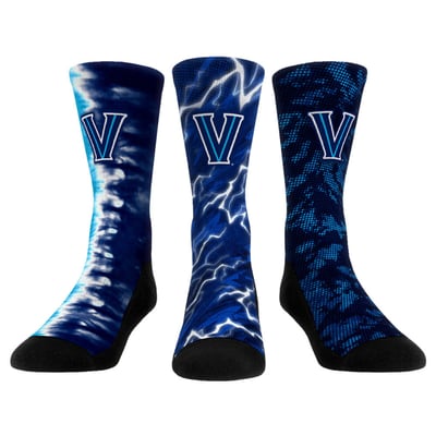 Villanova Wildcats Rock Em Unisex Three-Piece Team Tones Crew Socks Set