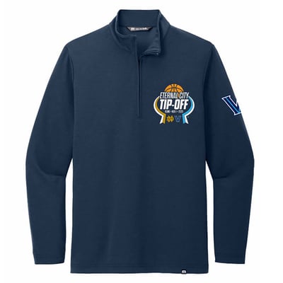 Villanova Wildcats TravisMathew Unisex 2026 Eternal City Tip-Off Quarter-Zip Pullover - Navy