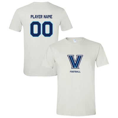  Villanova Wildcats Unisex Collegiate Football NIL Pick-A-Player Name & Number Shirsey T-Shirt - White