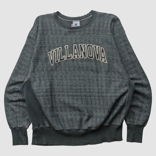 Villanova Wildcats Champion 90s Pullover Sweatshirt - Dark Heather Gray - L by Fanatics Real Vintage