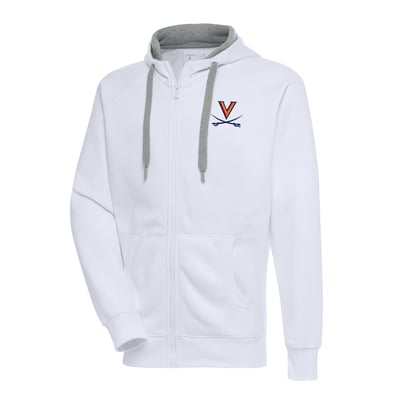 Virginia Cavaliers Antigua Victory Full-Zip Hoodie - White