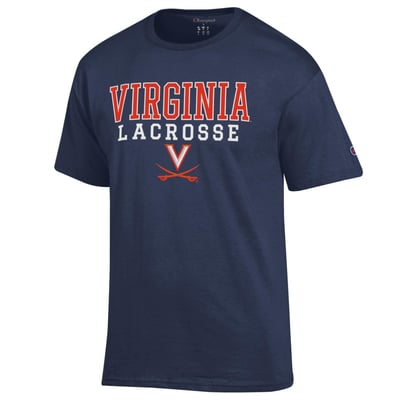  Virginia Cavaliers Champion Lacrosse Stacked T-Shirt - Navy