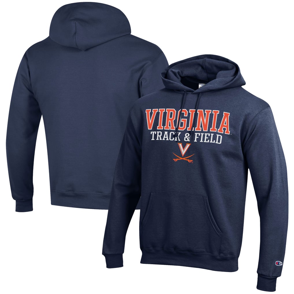  Virginia Cavaliers Champion Track & Field Stack Powerblend Pullover Hoodie - Navy