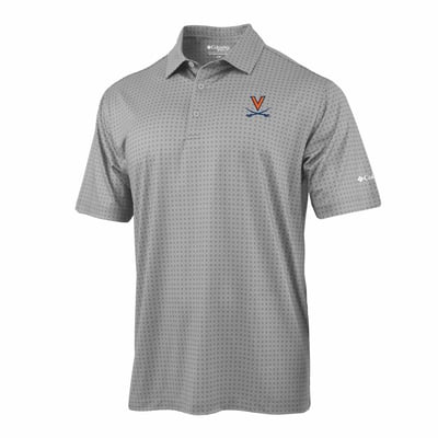  Virginia Cavaliers Columbia Highland Drift Polo - Gray