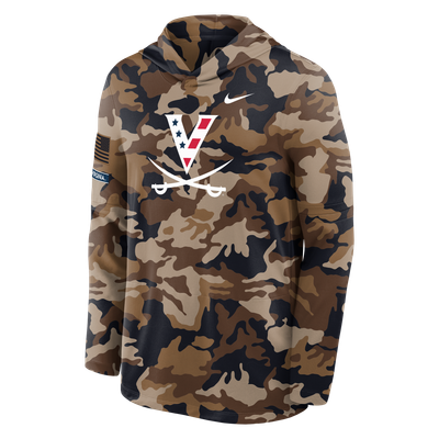 Virginia Cavaliers Nike 2026 Military Appreciation Dri-FIT Hooded Long Sleeve T-Shirt - Camo