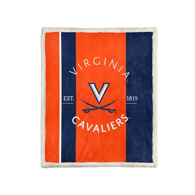Virginia Cavaliers Pegasus Block Stripe 50" x 60" Ultra Cozy Sherpa Blanket