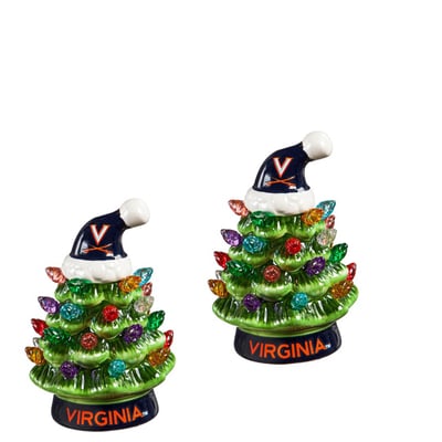 Virginia Cavaliers 2-Pack 4" Ceramic LED Christmas Tree Set