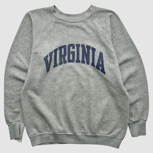 Virginia Cavaliers Healthknit 80s Pullover Sweatshirt - Heather Gray - S by Fanatics Real Vintage