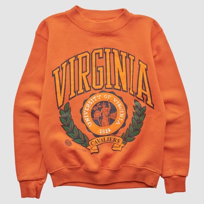 Virginia Cavaliers PM 90s Pullover Sweatshirt - Orange - Yth L by Fanatics Real Vintage
