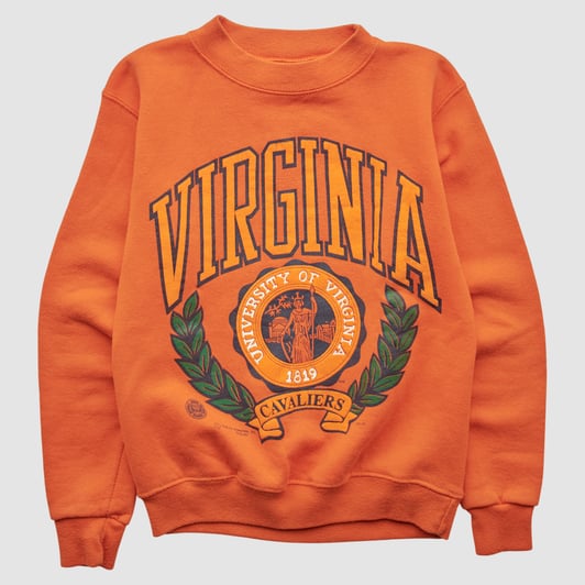 Virginia Cavaliers PM 90s Pullover Sweatshirt - Orange - Yth L by Fanatics Real Vintage