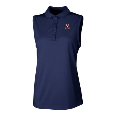  Virginia Cavaliers Columbia Women's Ace Flair Sleeveless Tank Polo - Navy