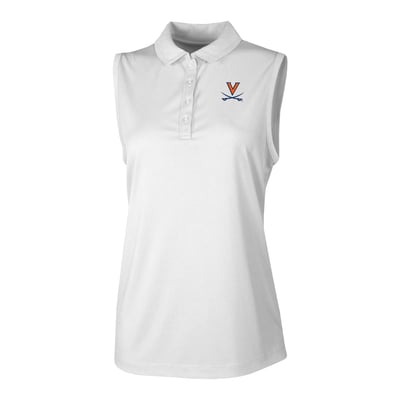  Virginia Cavaliers Columbia Women's Ace Flair Sleeveless Tank Polo - White