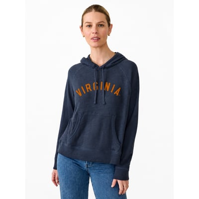 Virginia Cavaliers FAHERTY Women's Sunwashed Slub Hoodie - Navy
