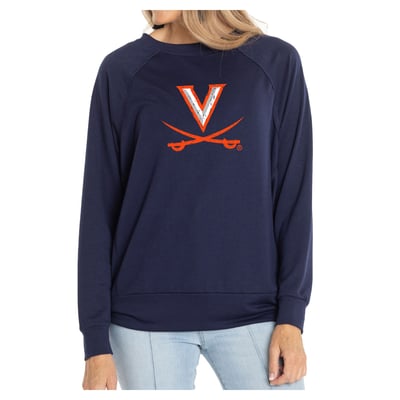 Virginia Cavaliers Flying Colors Apparel Women's Impressions Rylee Raglan Long Sleeve T-Shirt - Navy
