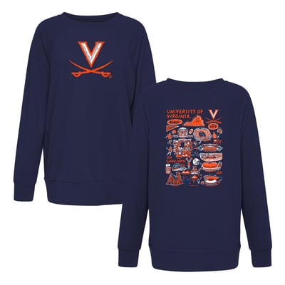 Virginia Cavaliers Flying Colors Apparel Women's Impressions Rylee Raglan Long Sleeve T-Shirt - Navy
