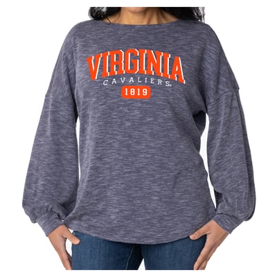 Virginia Cavaliers Flying Colors Apparel Women's Josie Balloon Sleeve Long Sleeve Tunic T-Shirt - Navy
