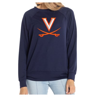 Virginia Cavaliers Flying Colors Apparel Women's Rylee Raglan Long Sleeve T-Shirt - Navy
