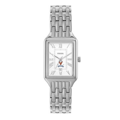 Virginia Cavaliers Fossil Women's Raquel Three-Hand Date Stainless Steel Watch