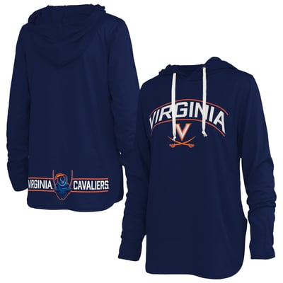 Virginia Cavaliers Pressbox Women's Allie Long Sleeve Hooded T-Shirt - Navy
