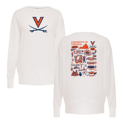 Virginia Cavaliers Women's Impressions Lainey Ribbed Tunic Tri-Blend Sweatshirt - White