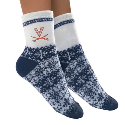 Virginia Cavaliers ZooZatz Women's Fuzzy Holiday Crew Socks
