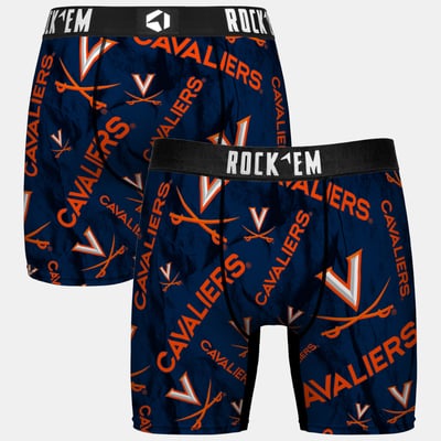  Virginia Cavaliers Rock Em Youth All Over Logo Boxer Briefs - Navy