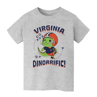 Virginia Cavaliers Vive La Fete Youth Dinorrific T-Shirt - Gray