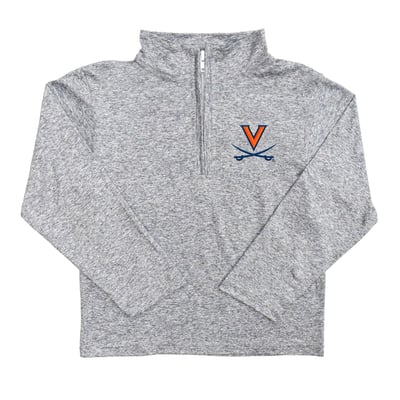  Virginia Cavaliers Vive La Fete Youth Team Logo Quarter-Zip Sweatshirt - Heather Gray