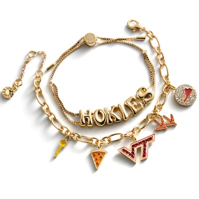 Virginia Tech Hokies BaubleBar Two-Piece Delicate Charm & Slogan Bracelet Set