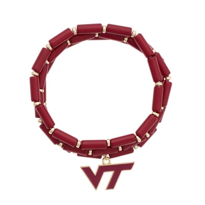 Virginia Tech Hokies CANVAS Style  Beaded Bracelet Set of Three