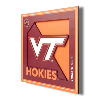 Virginia Tech Hokies Fanpoint 12'' x 12'' 3D Logo Wall Art