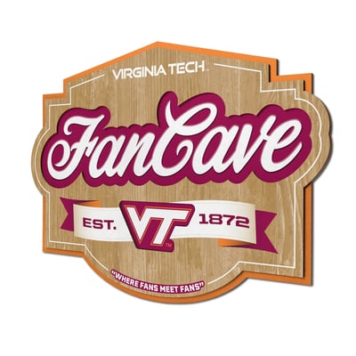 Virginia Tech Hokies Fanpoint 12.5" x 17" Fan Cave Sign