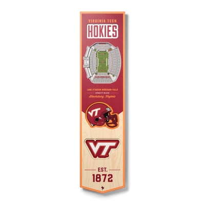 Virginia Tech Hokies Fanpoint 8'' x 32'' 3D StadiumView Banner