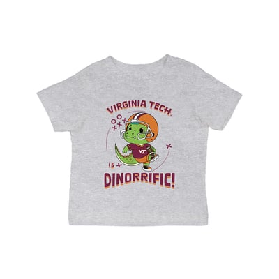 Virginia Tech Hokies Vive La Fete Infant Dinorrific T-Shirt - Gray