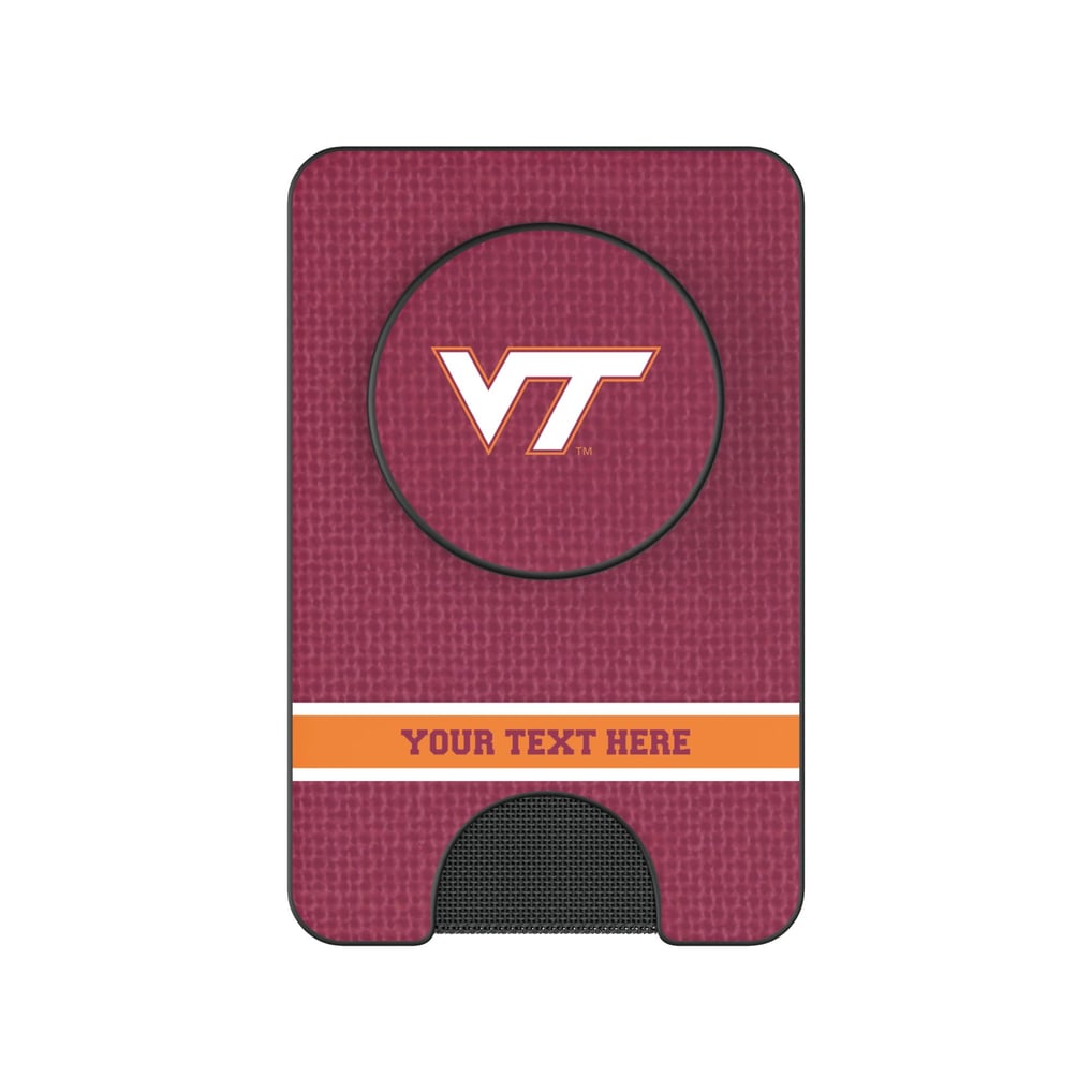 Virginia Tech Hokies Keyscaper Personalized Endzone Solid PopSockets Magnetic Wallet