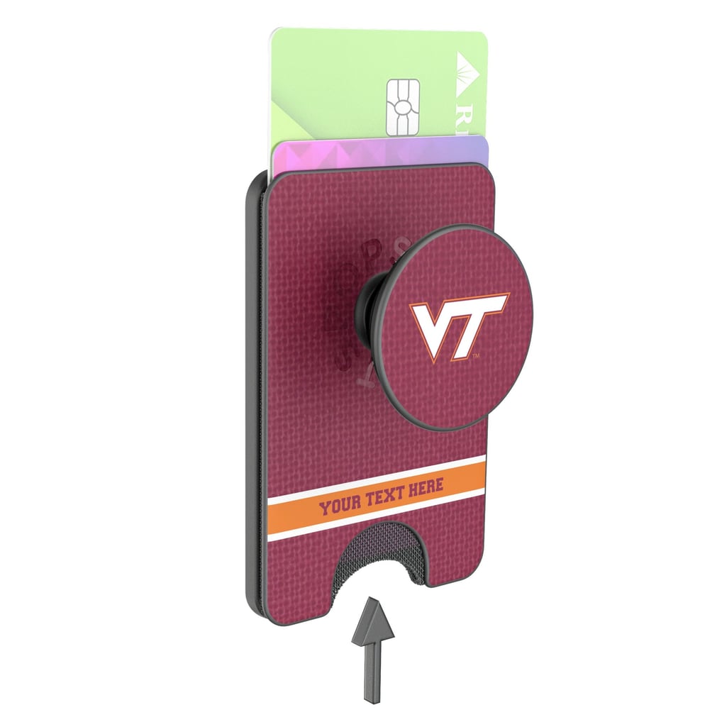 Virginia Tech Hokies Keyscaper Personalized Endzone Solid PopSockets Magnetic Wallet