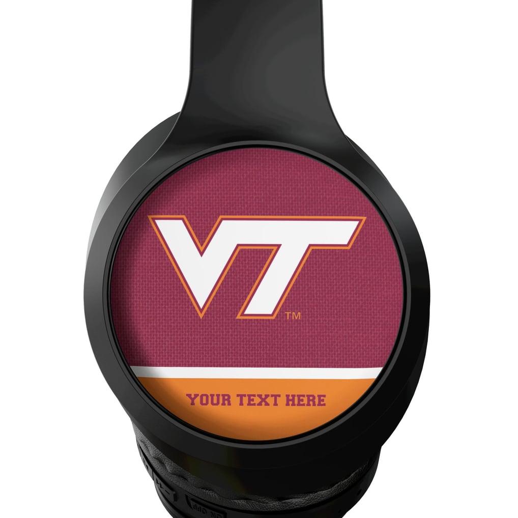 Virginia Tech Hokies Keyscaper Personalized Endzone Solid Wireless Bluetooth Headphones With Case