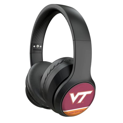 Virginia Tech Hokies Keyscaper Personalized Endzone Solid Wireless Bluetooth Headphones With Case