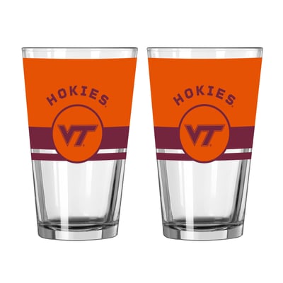 Virginia Tech Hokies Logo Brands Two-Piece 16oz. Horizon Pint Glass Set