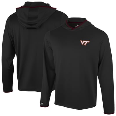  Virginia Tech Hokies Antigua Brink Color Pop Long Sleeve Hoodie T-Shirt - Black