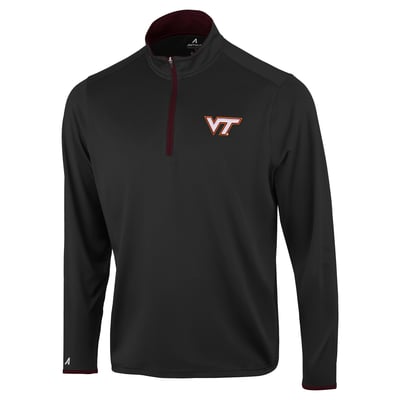  Virginia Tech Hokies Antigua Brink Color Pop Quarter-Zip Pullover - Black