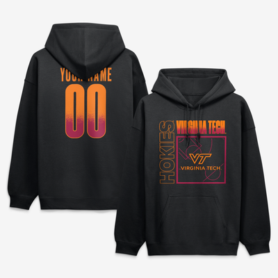 Virginia Tech Hokies Big & Tall Home Court Pop Personalized Any Name & Number Hoodie - Black